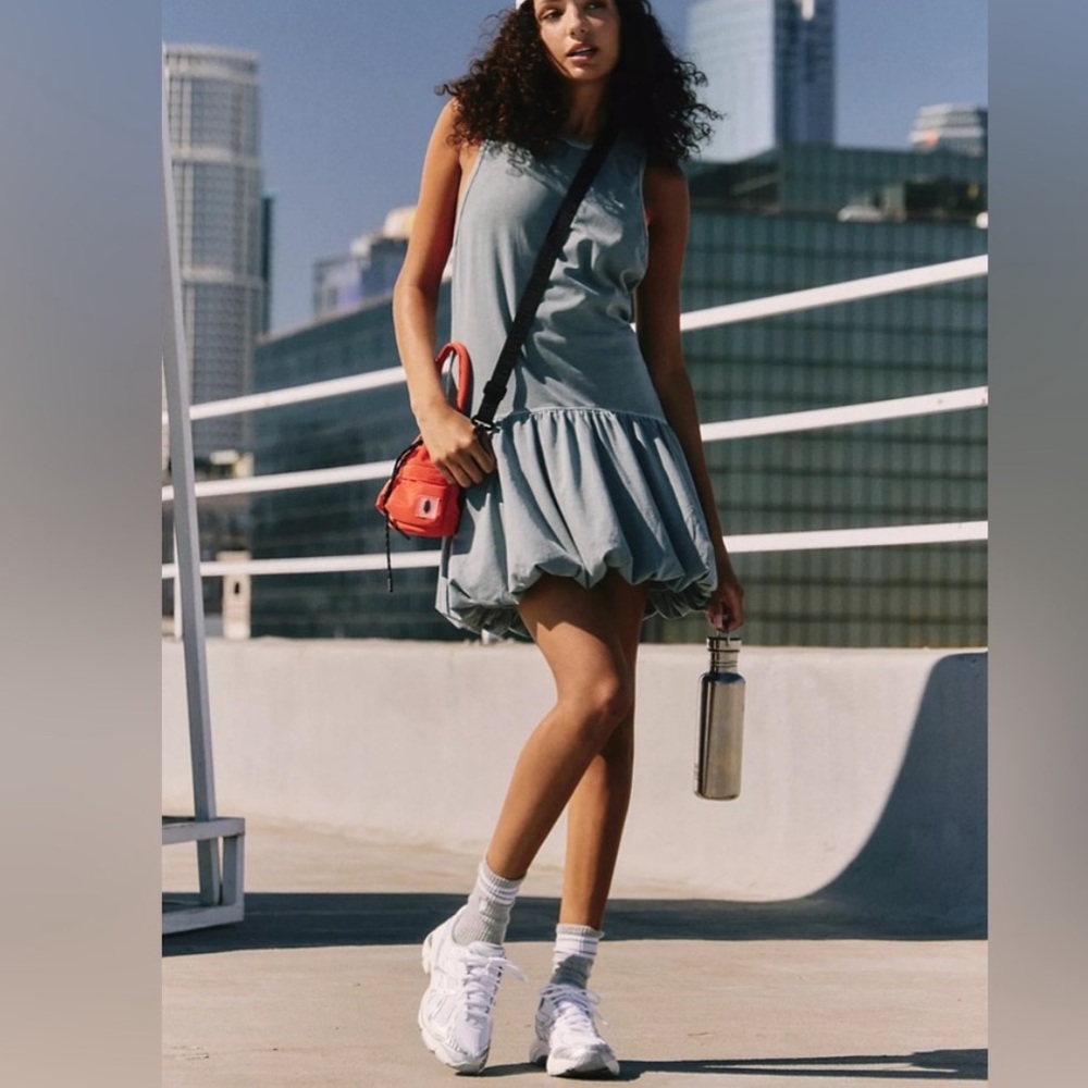 FP Movement by Free People Light Blue Bubble Hem Dress